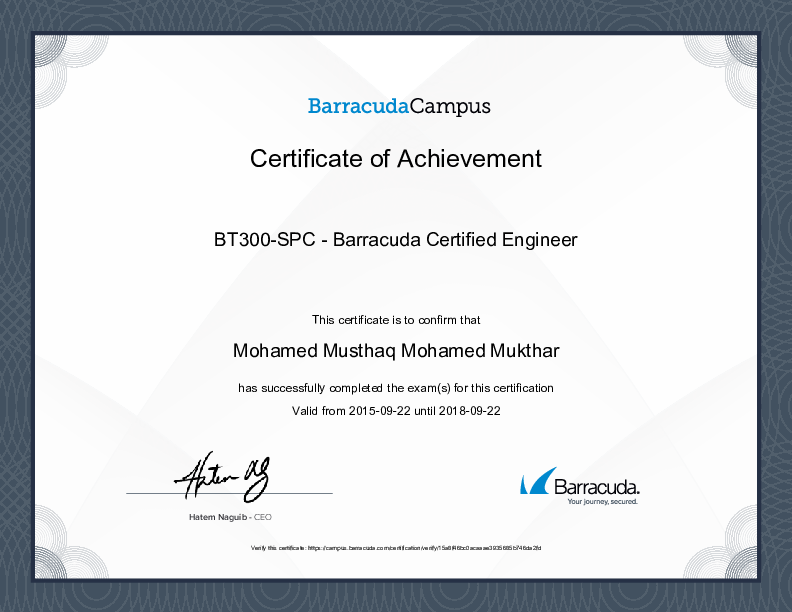 Certification