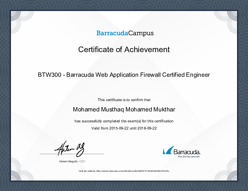Certification