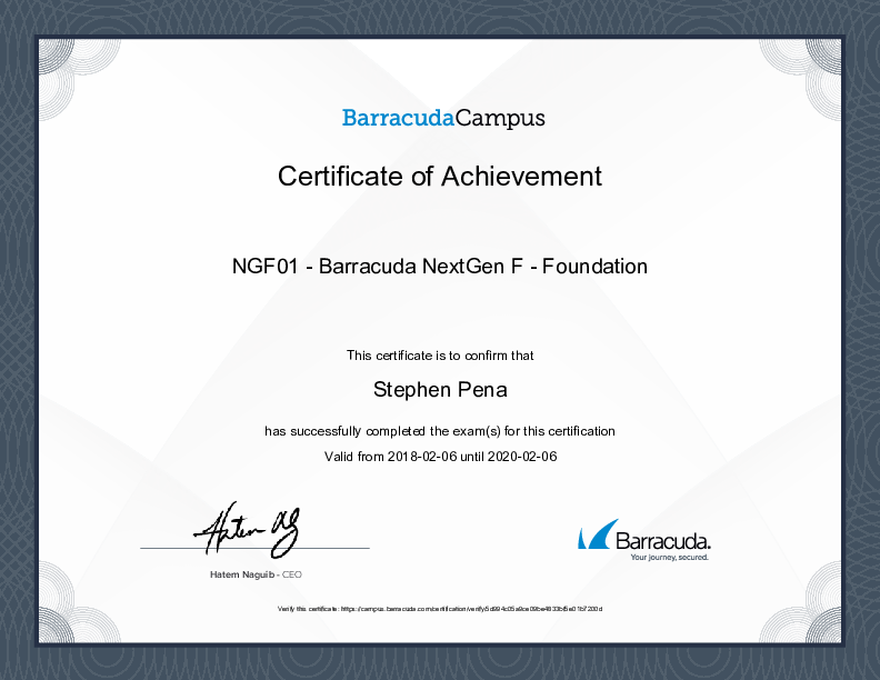Certification