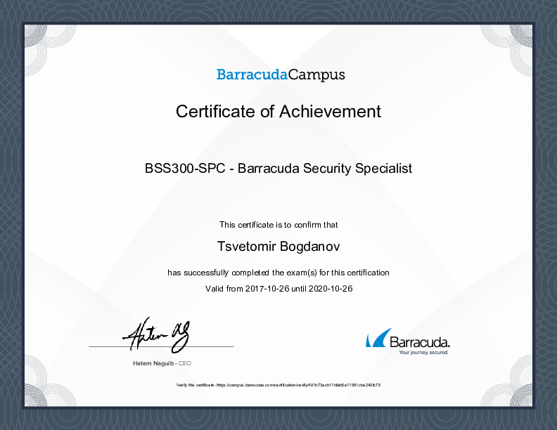 Certification