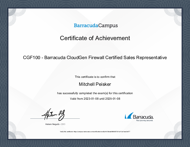 Certification
