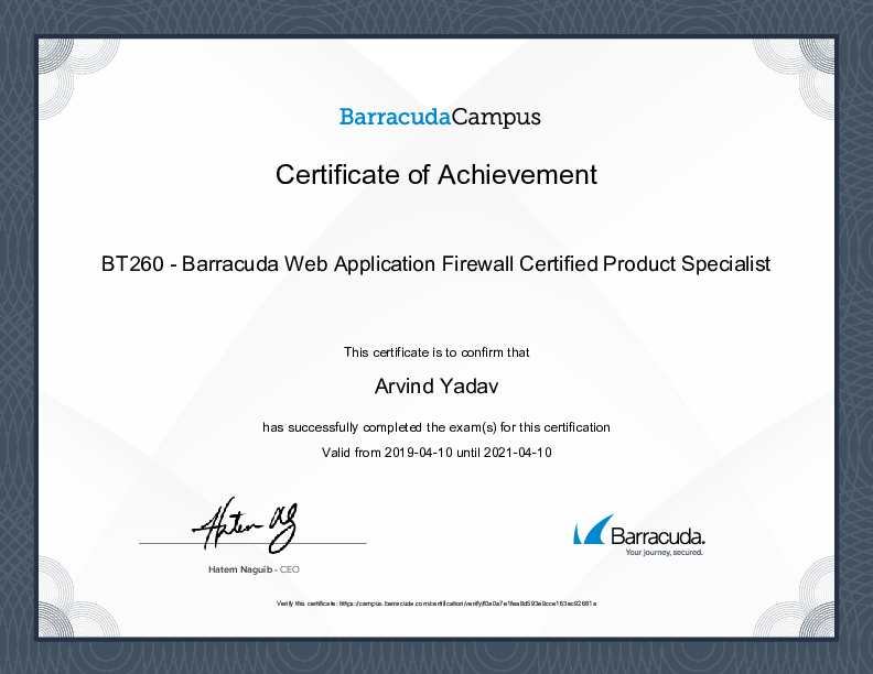 Certification