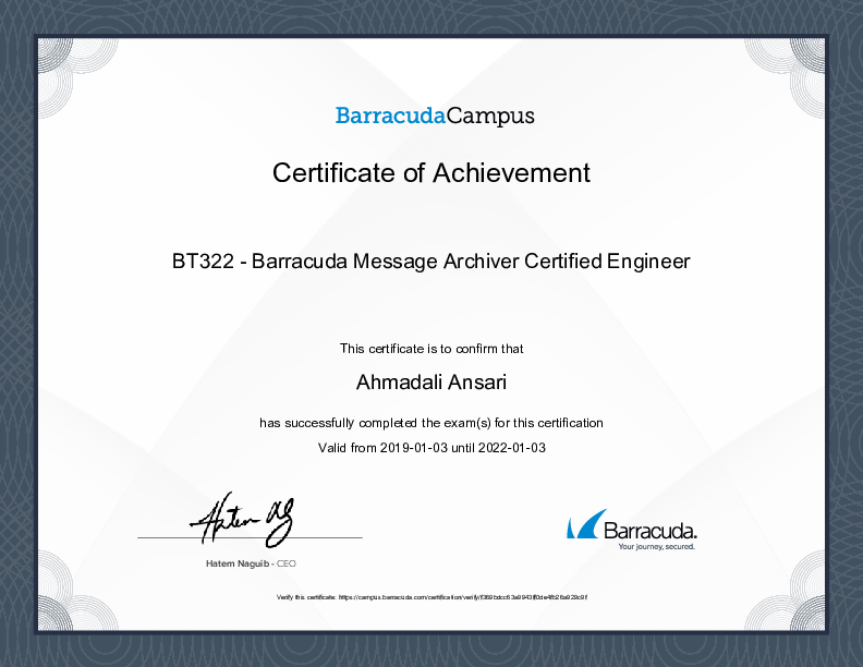 Certification