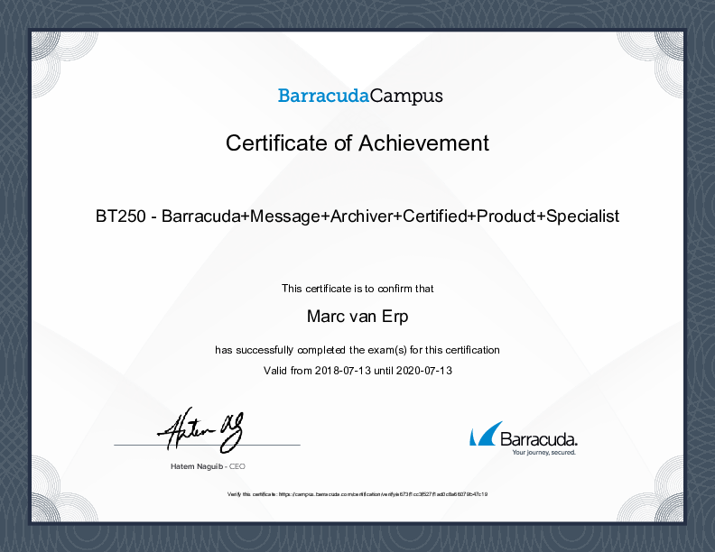 Certification