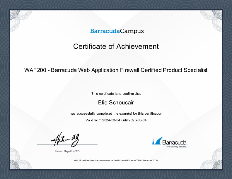 Certification
