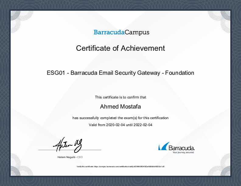 Certification