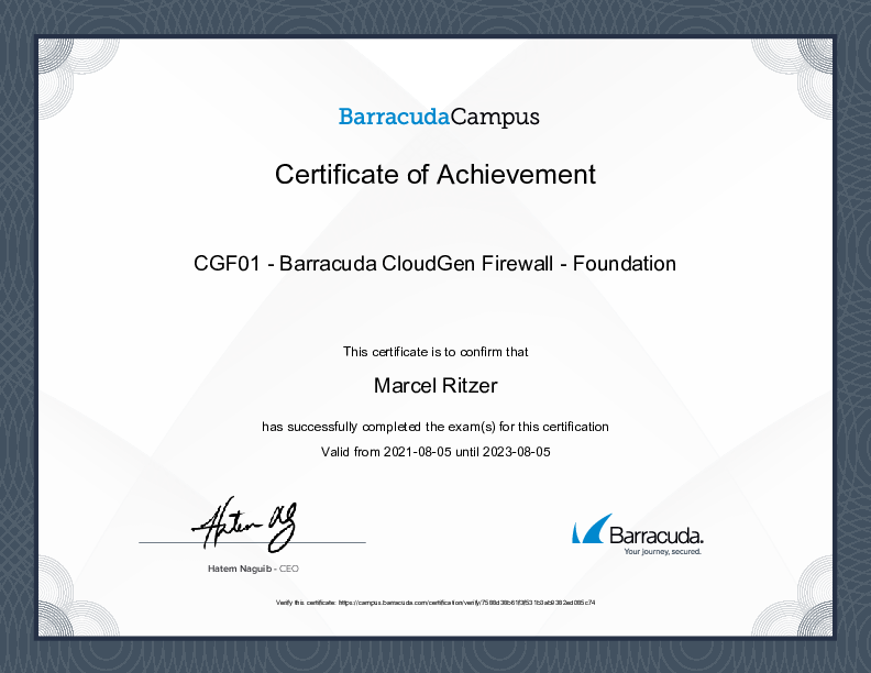 Certification