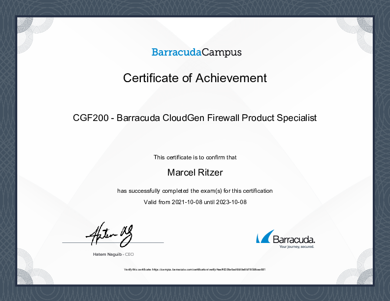 Certification
