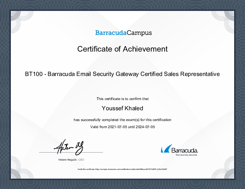 Certification