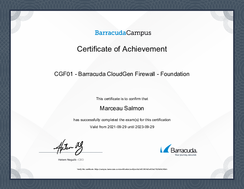 Certification