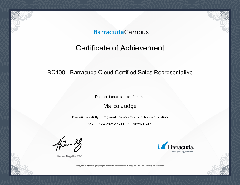 Certification