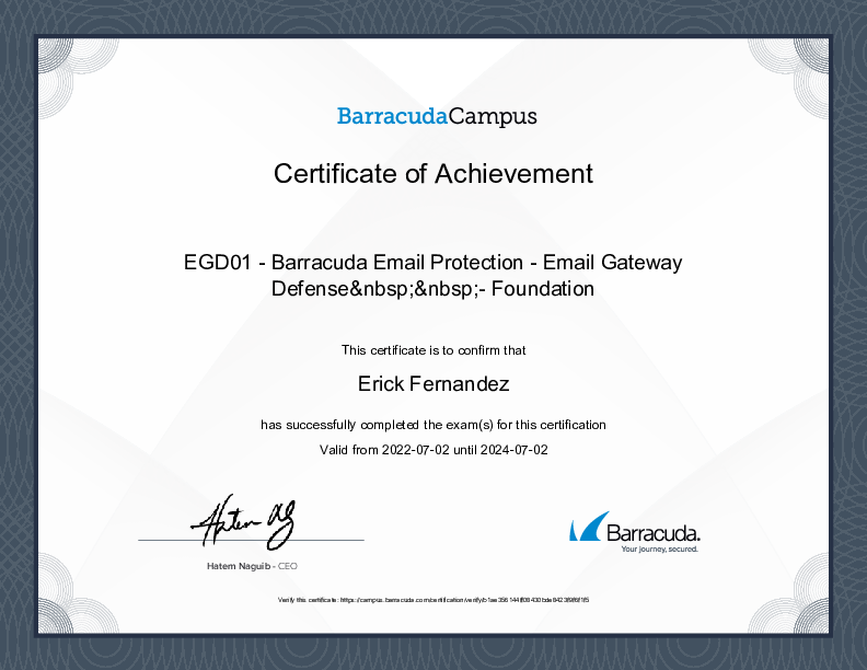 Certification