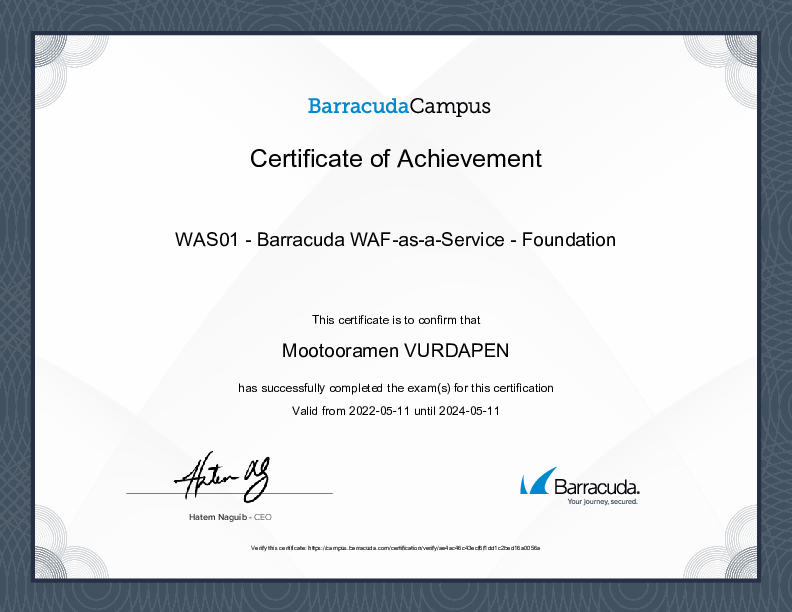 Certification