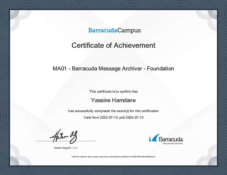 Certification