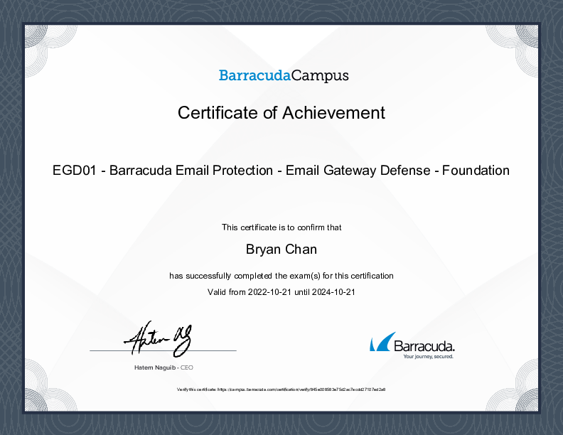 Certification