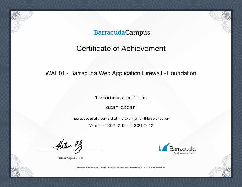 Certification