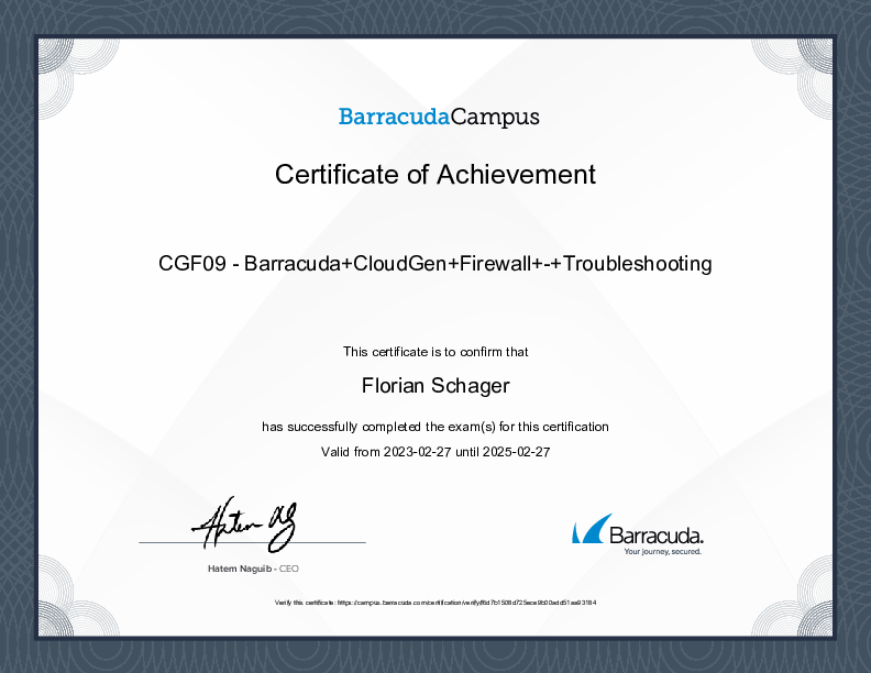 Certification