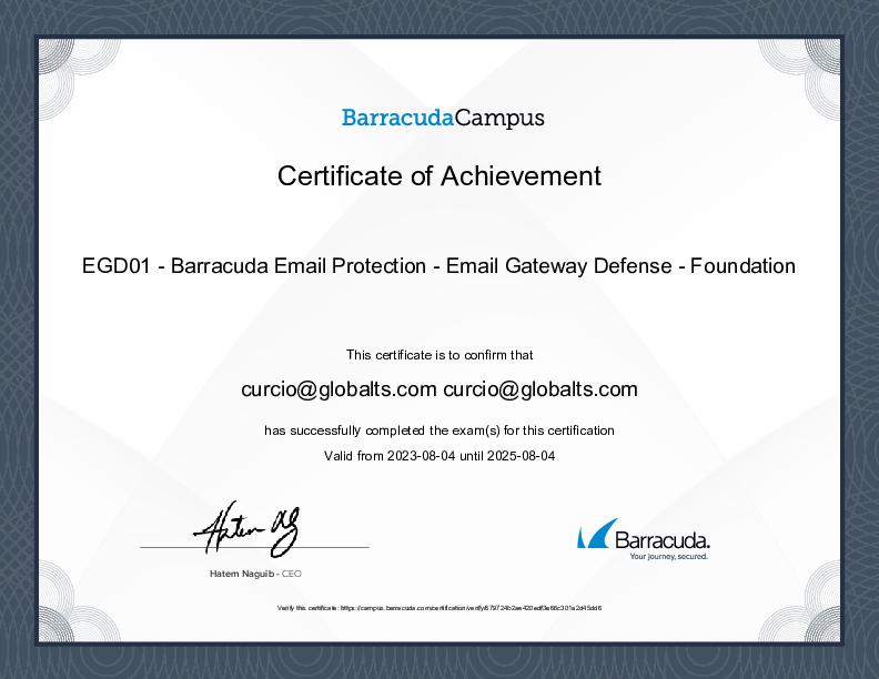 Certification
