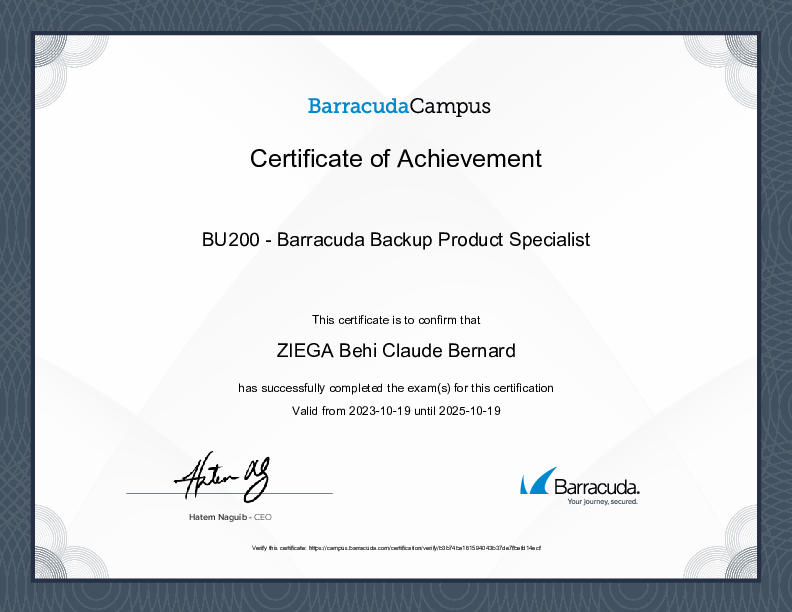 Certification