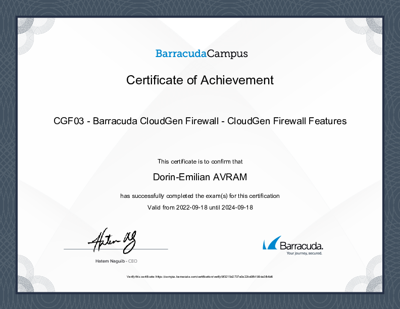 Certification