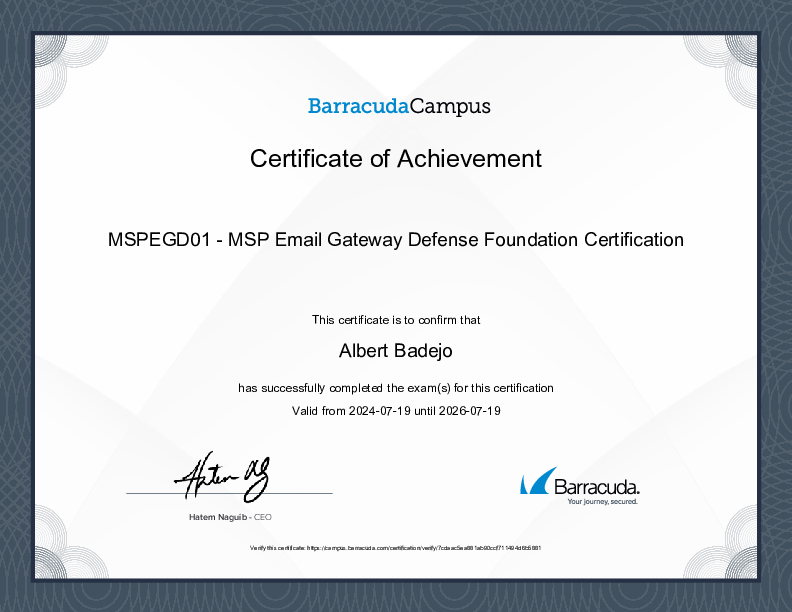 Certification