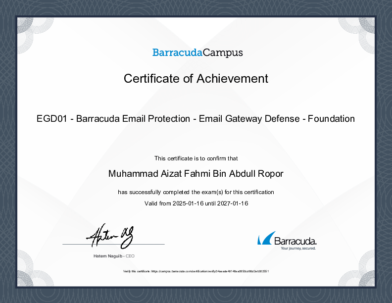 Certification