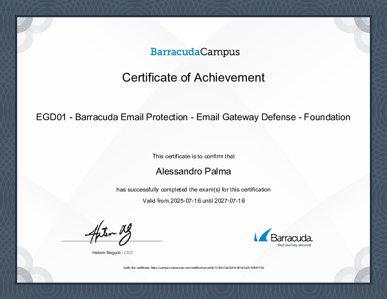 Certification